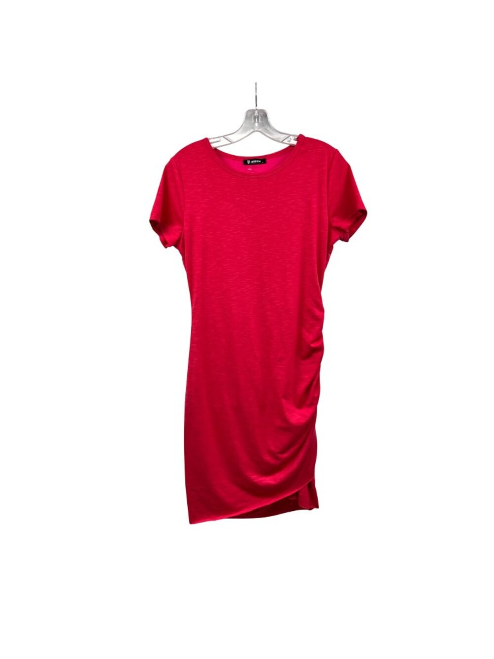BTFBM Womens Sheath Dress Pink Short Sleeve Ruched Size Small